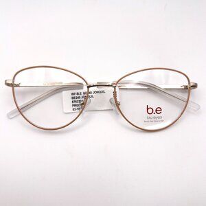 B.e Bio Eyes BE240 PRGD Jonquil Metal Eyeglass Frames Spring Gold Pink 53-18-142